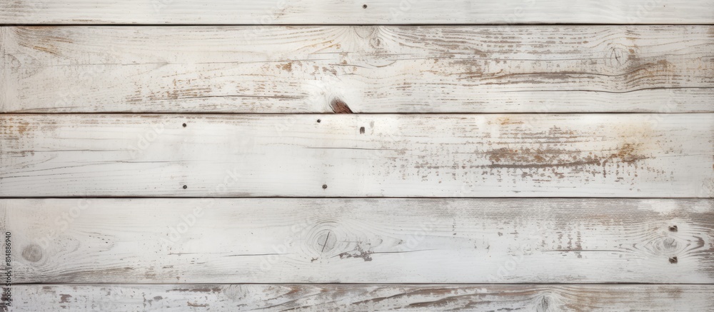 Obraz premium The weathered white wooden planks serve as a background with a worn surface texture making it an ideal graphic design element with available copy space image