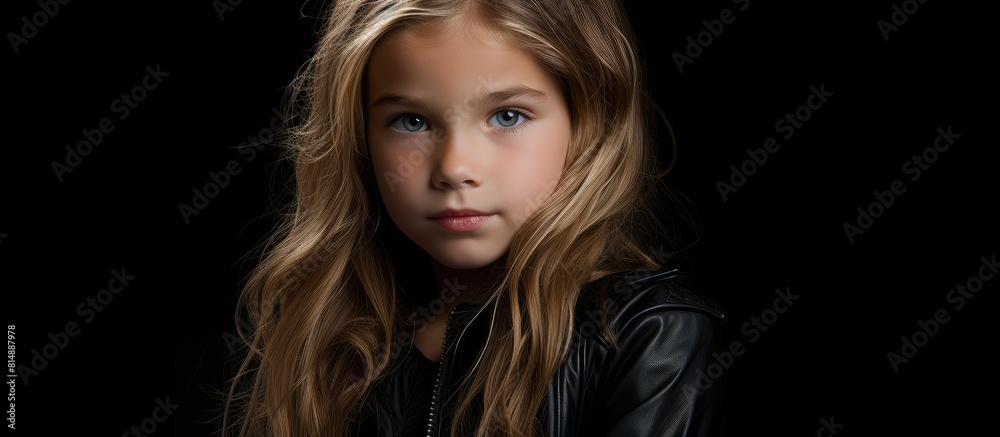 A studio shot of a cute emotional girl posing against a black background The image embodies beauty and fashion for kids and teenagers making it a perfect copy space image A studio shot of a cute emotional girl posing against a black background The image embodies beauty and fashion for kids and teenagers making it a perfect copy space image