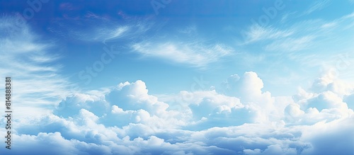 The surface of the sky is a perfect shade of blue with a subtle vignette effect around the edges It would make for a great copy space image