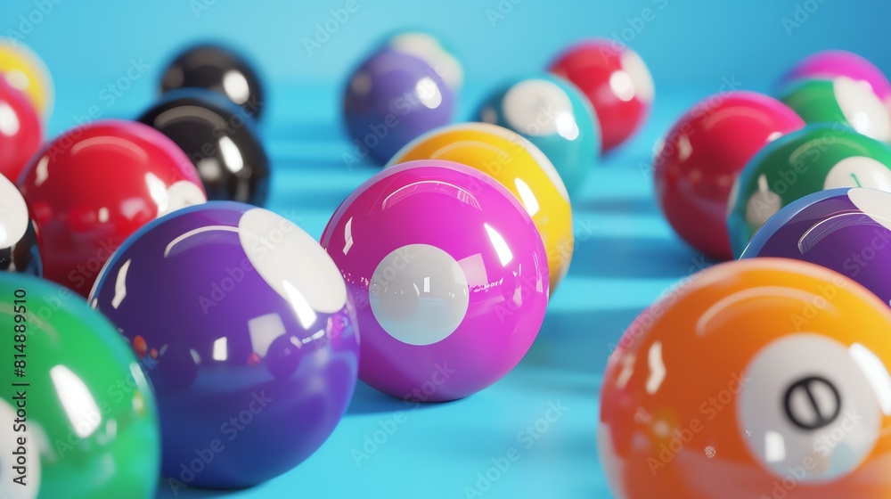 Billiard ball flat design, front view, ball theme, 3D render, vivid Billiard ball flat design, front view, ball theme, 3D render, vivid