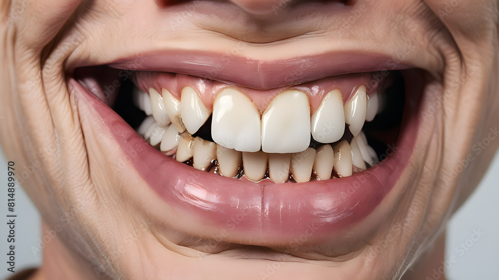 Obraz premium Smoker human teeth, Generative AI