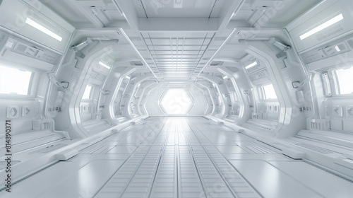 White empty spacecraft hall