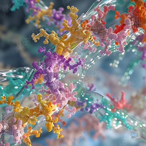 Colorful visualization of a micelle structure showing the arrangement of lipid molecules in aqueous