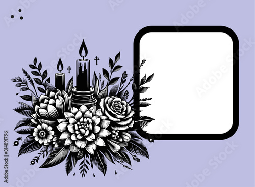  funeral ceremony invitation card design, vector illustration 