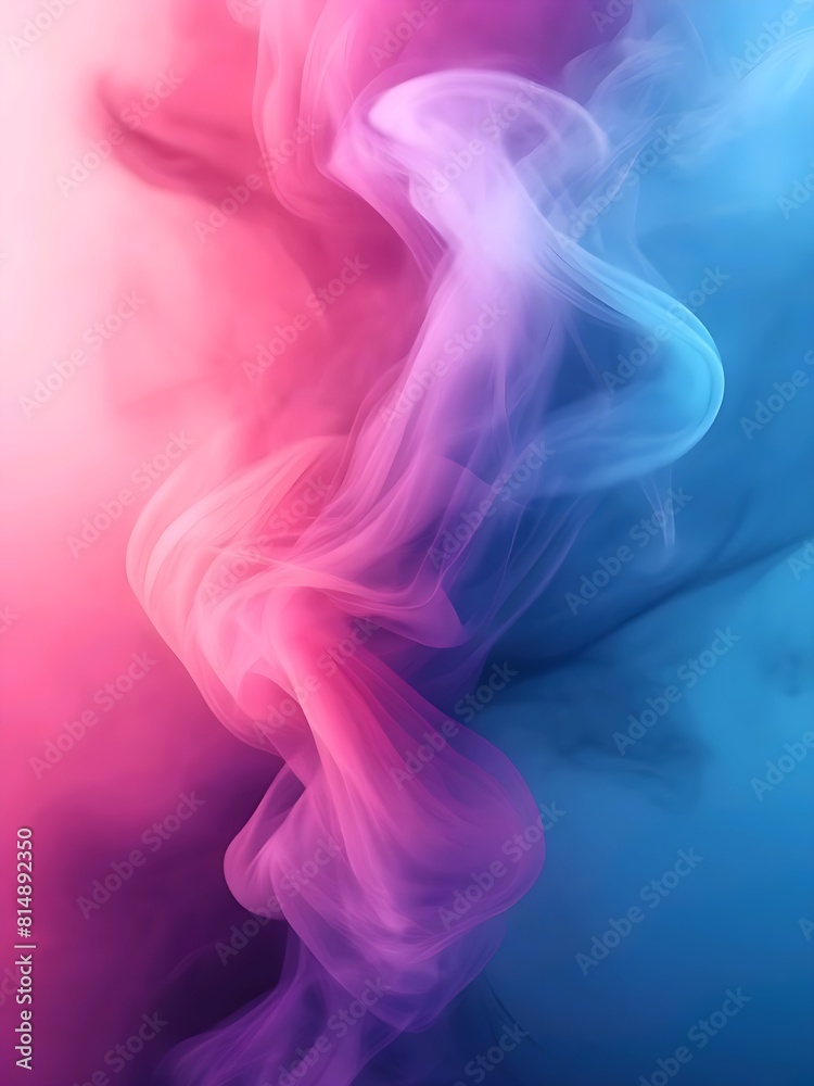 Enchanting Fusion of Vibrant Pink, Blue, and Purple Smoke in a Smooth, Ethereal Background