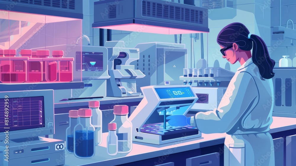 Illustration of a person exploring bioprinting for tissue engineering Illustration of a person exploring bioprinting for tissue engineering