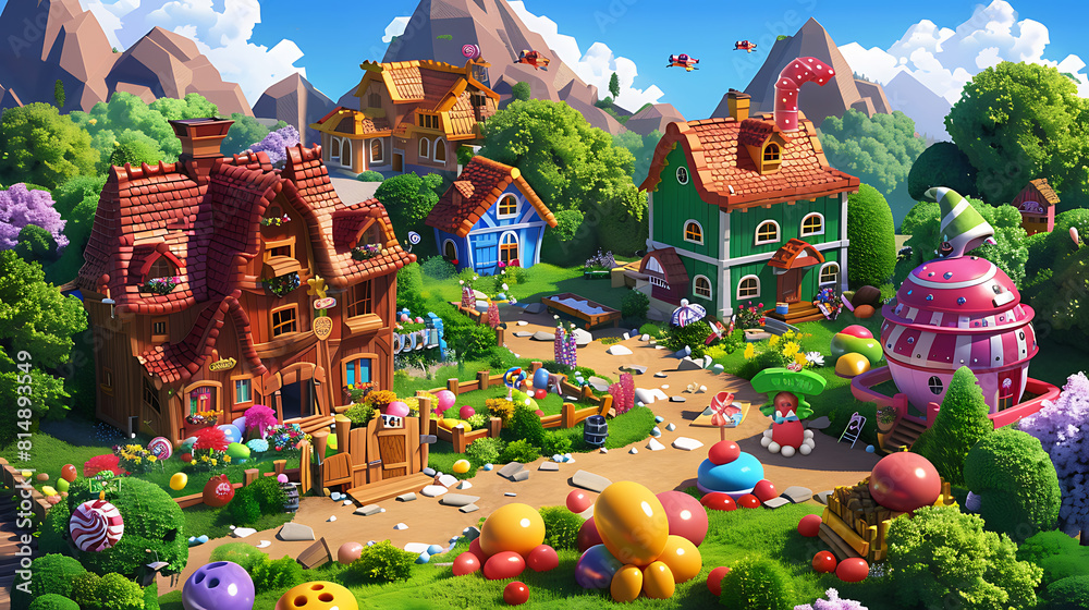 Whimsical Candy Wonderland: A Vibrant Town of Sweet Delights and Colorful Confectionery Creations Whimsical Candy Wonderland: A Vibrant Town of Sweet Delights and Colorful Confectionery Creations