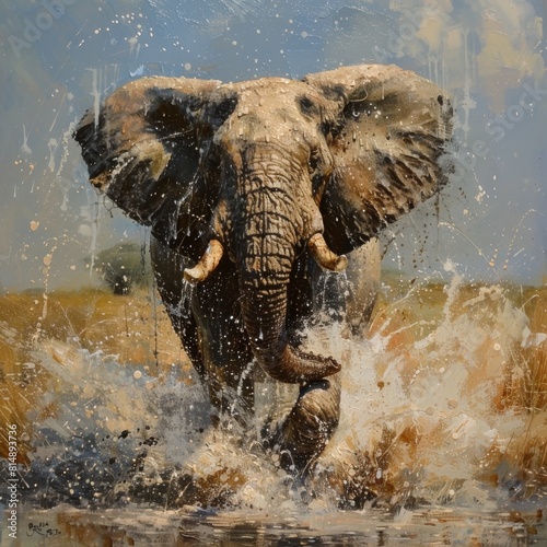 Elephant Splashing