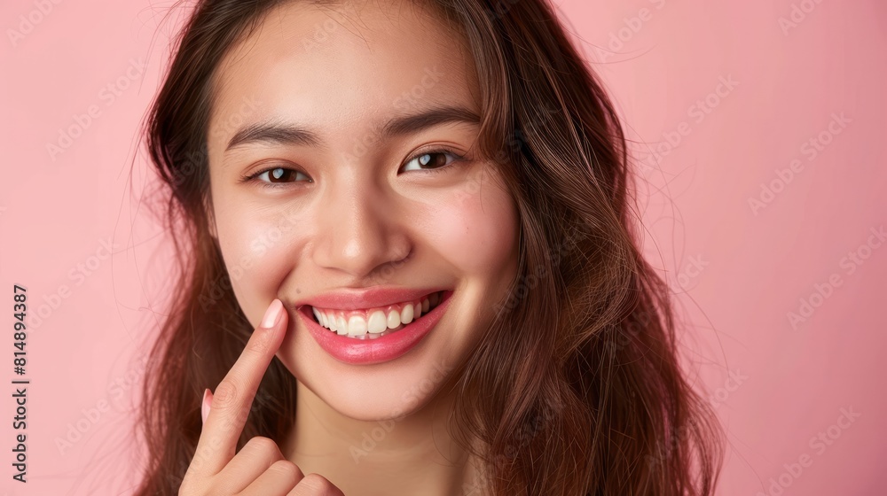 A beautiful smiling brunette woman with glamorous makeup and fashionable style A beautiful smiling brunette woman with glamorous makeup and fashionable style