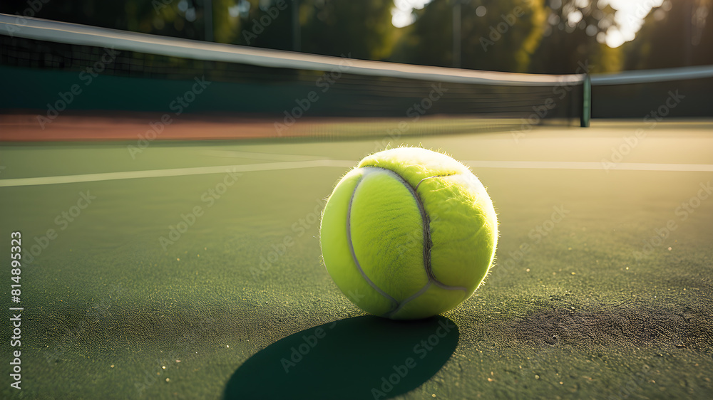 Cool green tennis ball background, Generative AI