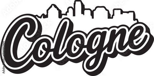Cologne Germany Skyline Silhouette