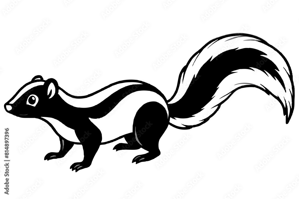skunk line art silhouette illustration skunk line art silhouette illustration