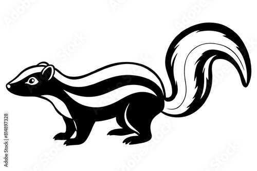  skunk line art silhouette illustration
