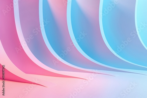 Render of abstract background with pastel colors, pink and blue, soft lighting, minimalistic design,