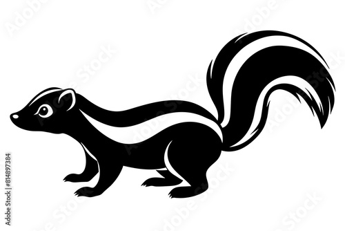  skunk line art silhouette illustration
