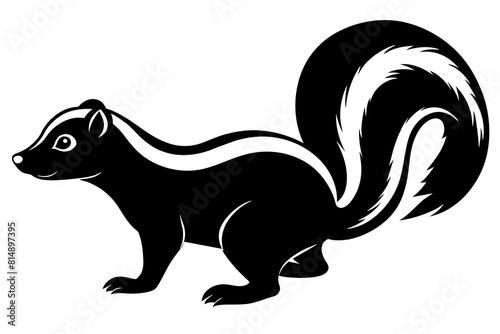  skunk line art silhouette illustration