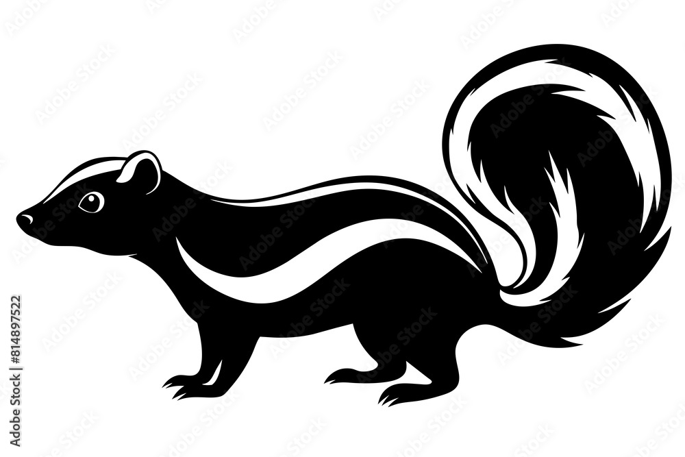  skunk line art silhouette illustration
