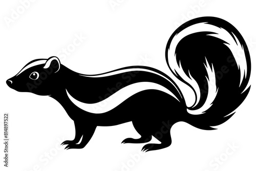  skunk line art silhouette illustration