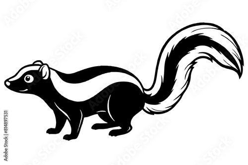  skunk line art silhouette illustration