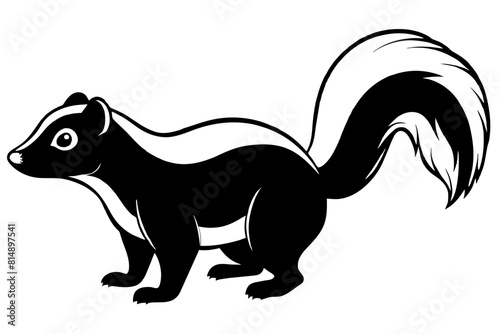  skunk line art silhouette illustration
