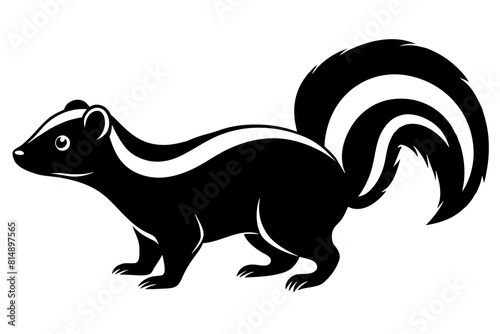  skunk line art silhouette illustration