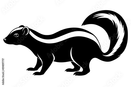  skunk line art silhouette illustration