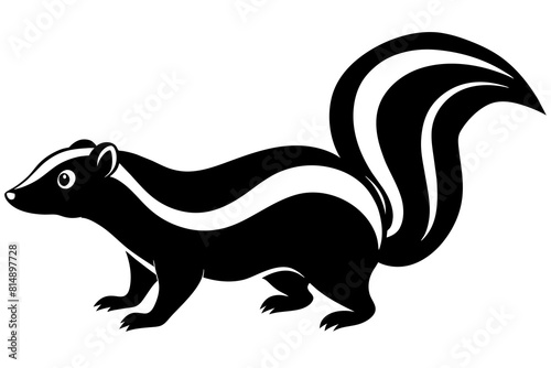  skunk line art silhouette illustration