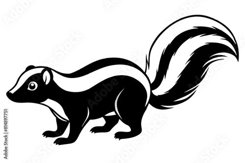  skunk line art silhouette illustration