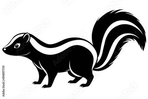  skunk line art silhouette illustration
