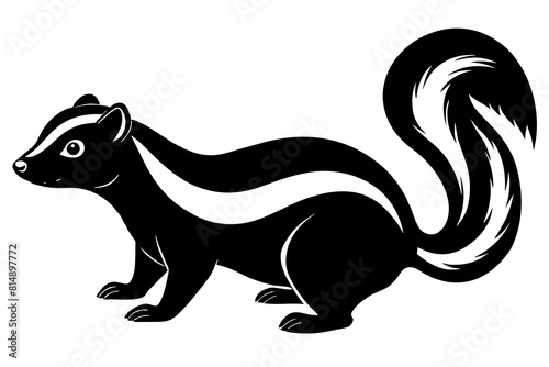  skunk line art silhouette illustration