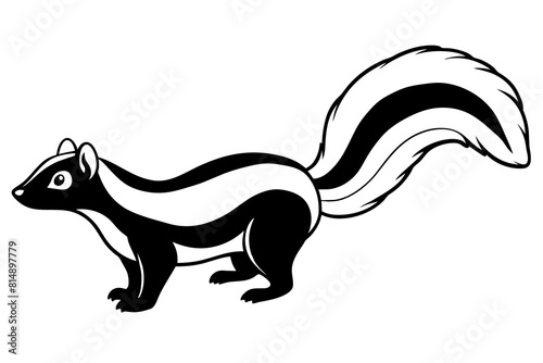  skunk line art silhouette illustration