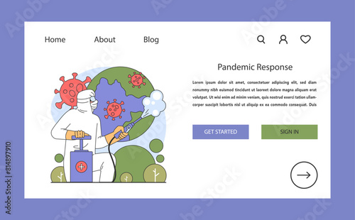 Pandemic Response concept. Flat vector illustration.