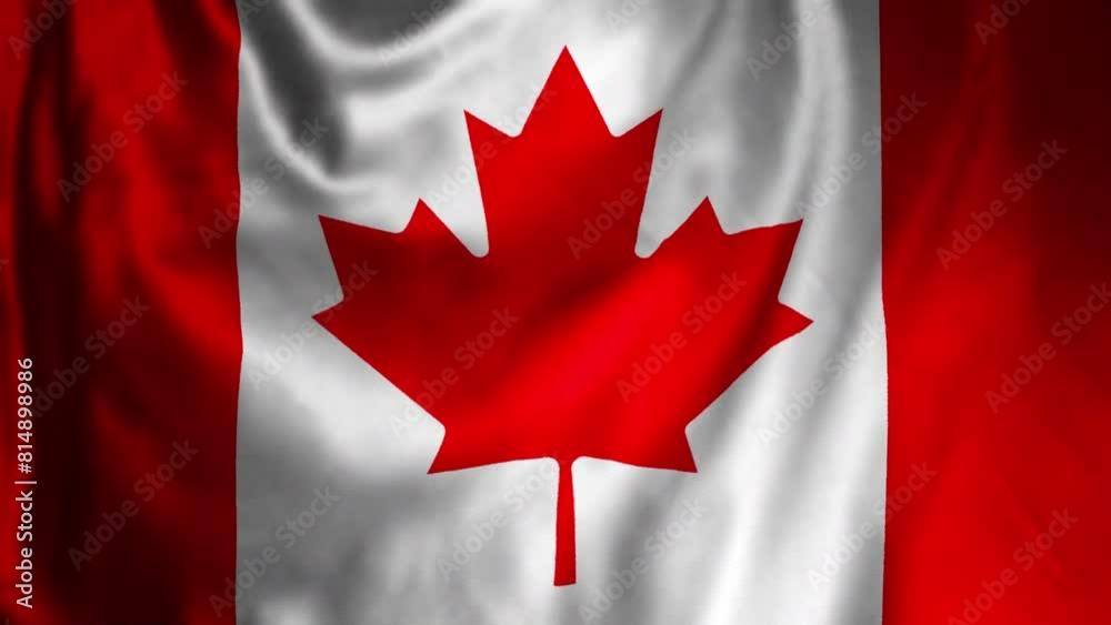 Realistic close up silk flag of Canada highly detailed fabric texture waving in the wind Realistic close up silk flag of Canada highly detailed fabric texture waving in the wind
