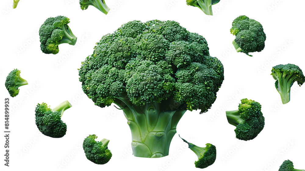 broccoli and cauliflower isolated on white transparent background broccoli and cauliflower isolated on white transparent background