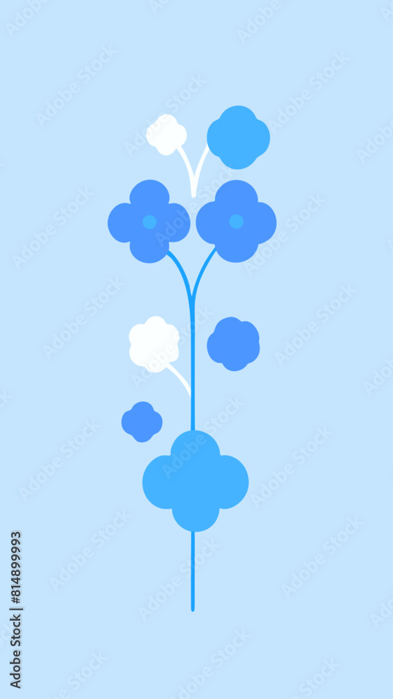 Blue Floral Element Design - Delicate Social Media Background