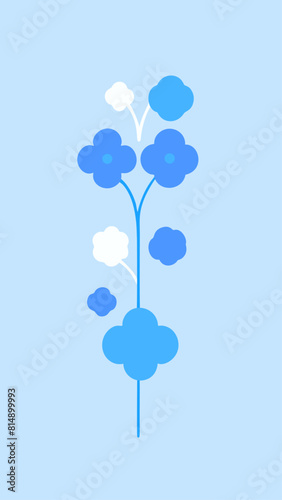 Obraz na płótnie Blue Floral Element Design - Delicate Social Media Background w salonie