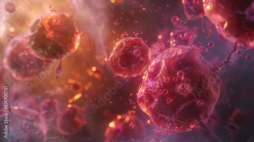  Detailed 3D Rendering of Human Cell or Embryonic Stem Cell Under Microscope - Capturing the Intricate Structure for Biological Science and Medical Research Generative ai