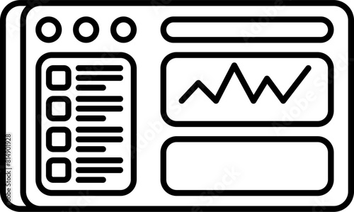 Fetal monitor outline vector icon