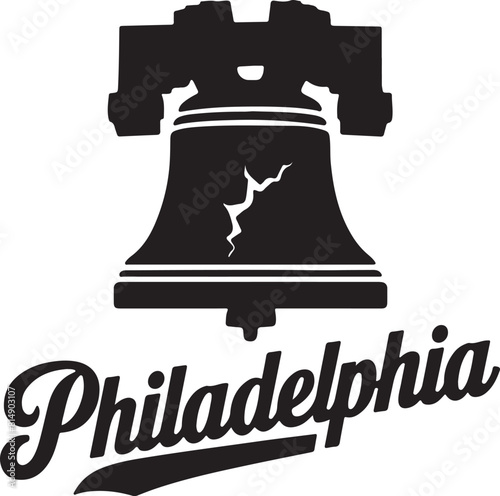 Philadelphia Liberty Bell Silhouette Vector