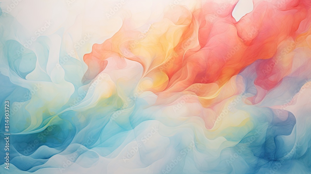 Close-up of vibrant watercolor washes blending together Close-up of vibrant watercolor washes blending together