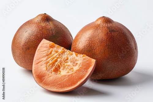 mamey sapote on isotate white back background photo