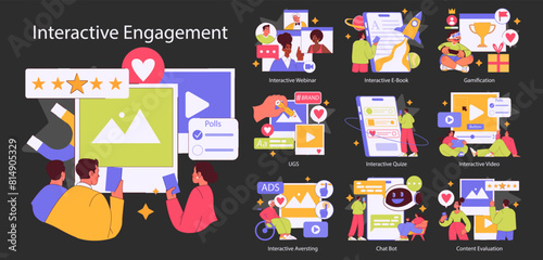 Interactive Engagement. Flat Vector Illustration