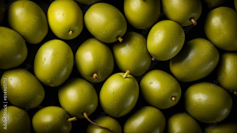 Fresh green olives background full frame banner for a vibrant and enticing display Fresh green olives background full frame banner for a vibrant and enticing display