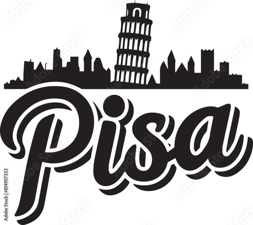 Pisa Italy Skyline Silhouette