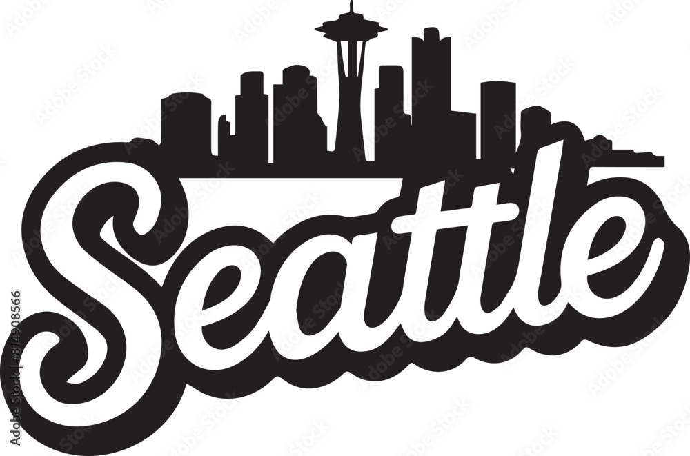 Seattle Skyline Silhouette Vector Seattle Skyline Silhouette Vector