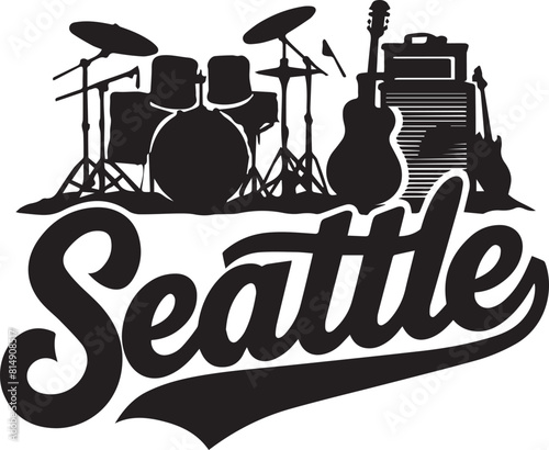 Seattle Music Silhouette Vector