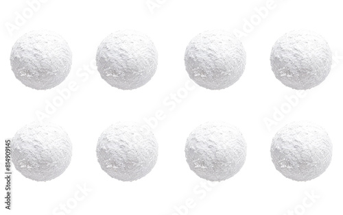 Cluster of Snowballs Standing Alone on White  Grouping of Snowballs in Isolation Against White