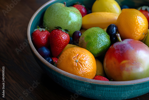 a variety of colorful fruits arranged in a bowl  perfect for depicting healthy eating  nutrition  and fruit consumption