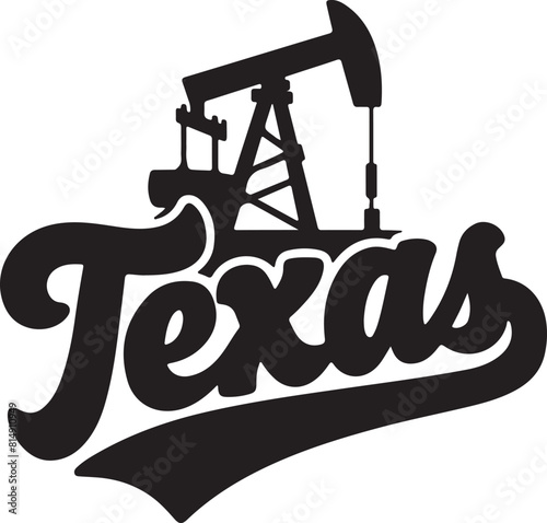 Canvas-taulu Texas Oil Well Silhouette Vector