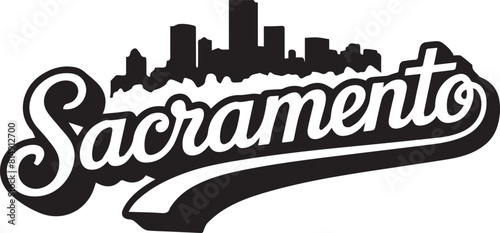 Sacramento California Skyline Silhouette